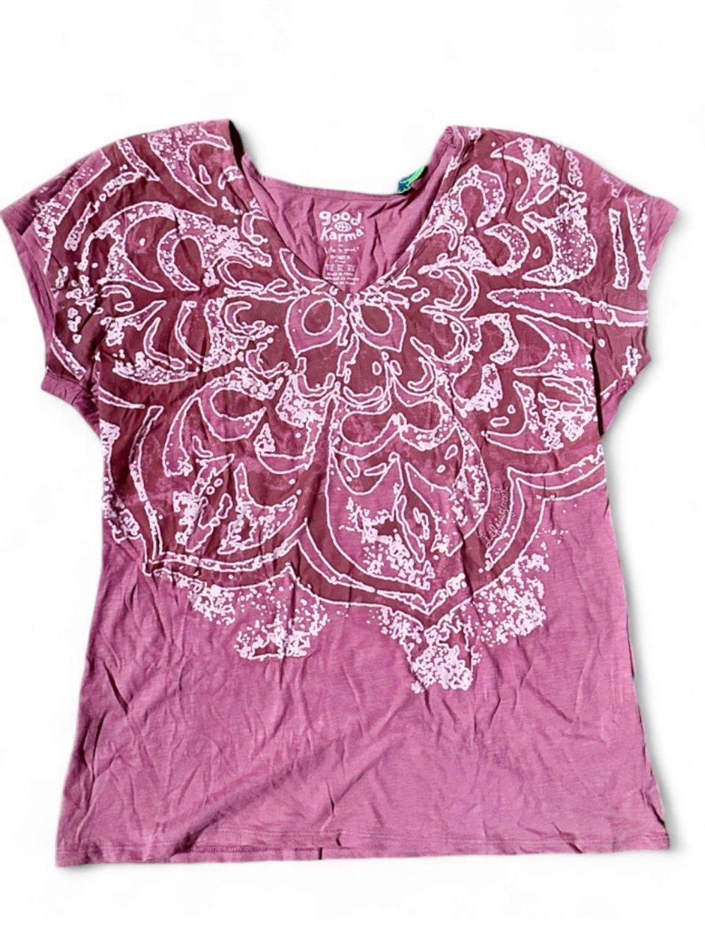 Good Karma Life is Good Organic TopNotch Tee in Brick Red